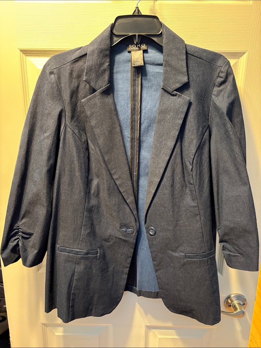 Soho Soft Surroundings Dark Navy Single-Button Blazer
